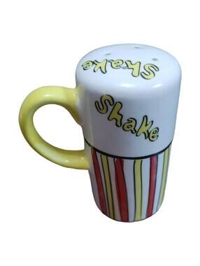 Vintage Replacement Ceramic Popcorn Shaker Red and Yellow 4 Inches